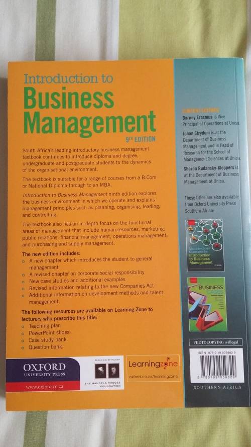 Introduction to Business Management 9th edition